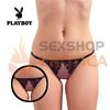 Tanga negra con lila Playboy premium